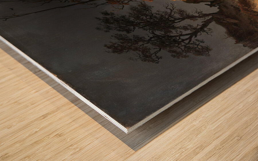 Stormy Landscape with a Rider [1835] by Thomas Fearnley [1802–1842] Wood print