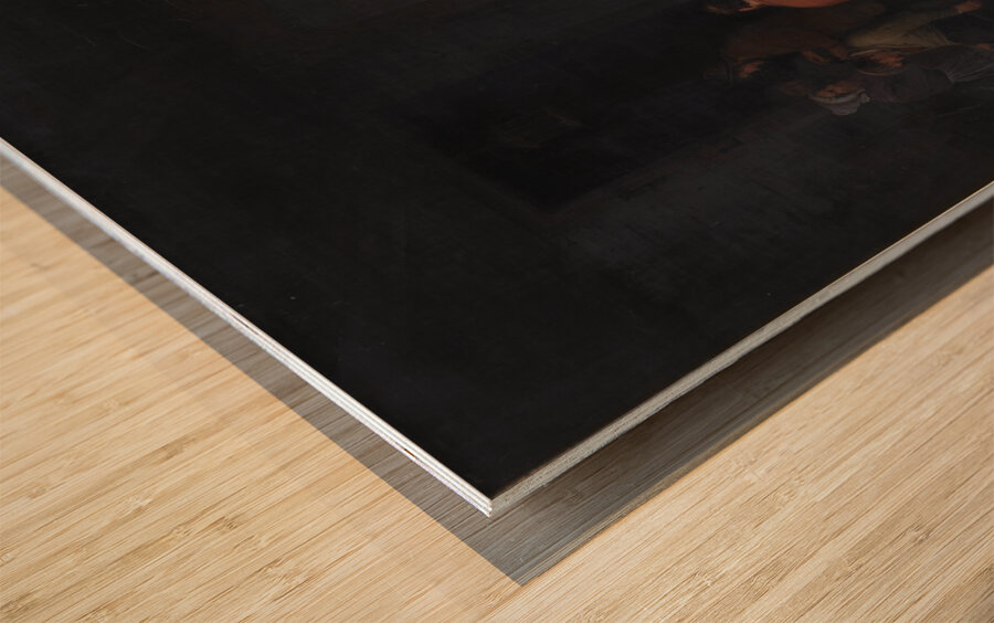 En scene i værtshuset Brokkensbod [1846–1847] by Christian Andreas Schleisner [1810–1882] Wood print