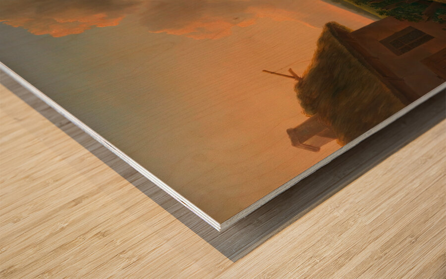 Pferd und Kuh im Wirtschaftshof [1832] by Alexander Johann Dallinger von Dalling [1783–1844] Wood print