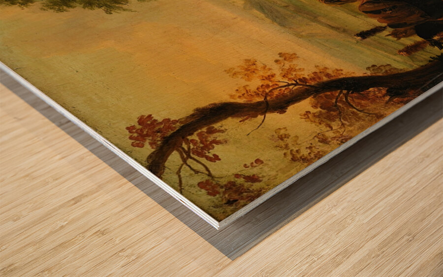 Resting of the troups during a military siege by Pierre Lenfant [1704–1787] Wood print