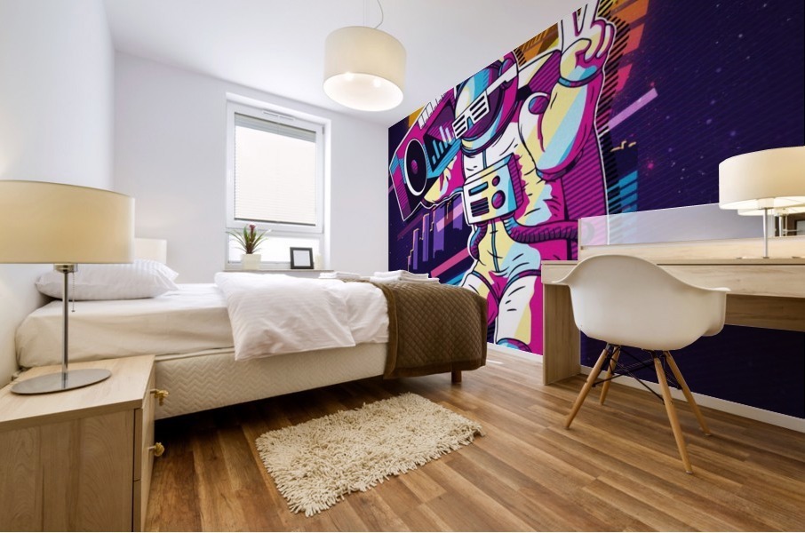 asatronaut hiphop Mural print