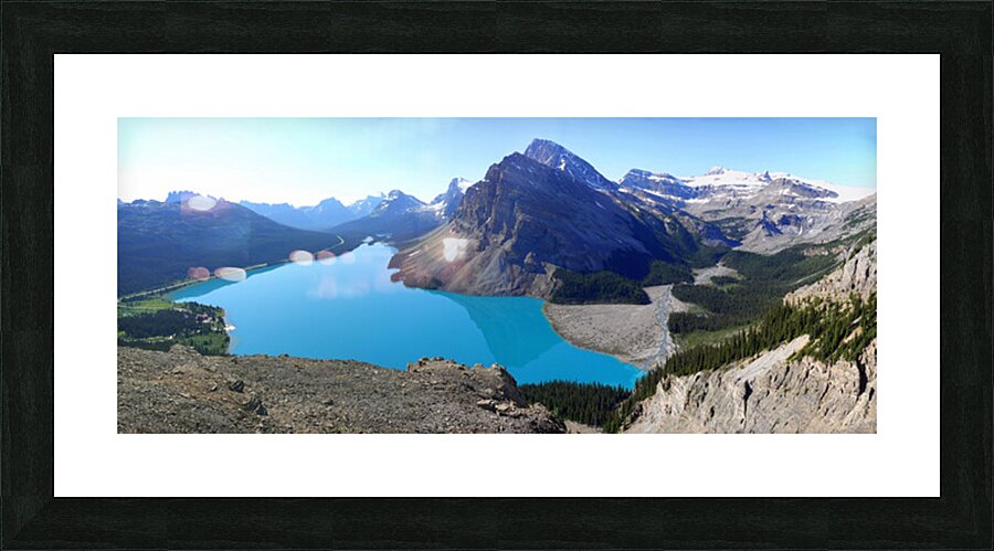 Bow Lake & Crowfoot Mountain panorama Picture Frame print