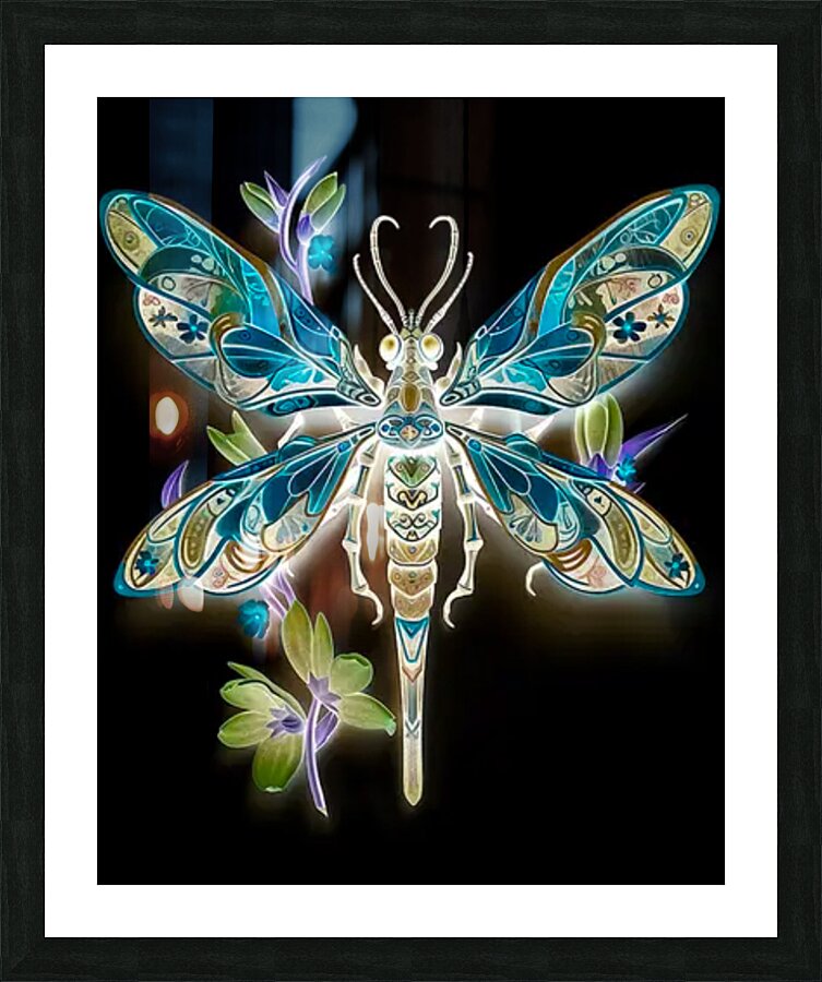 Invert Dragonfly Picture Frame print