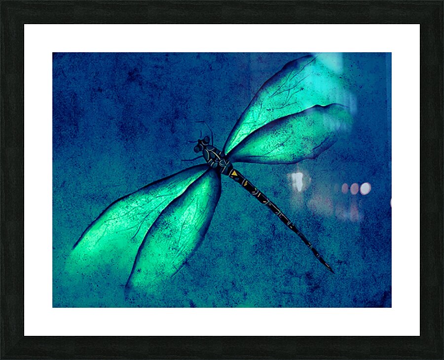 Green Dragonfly Picture Frame print