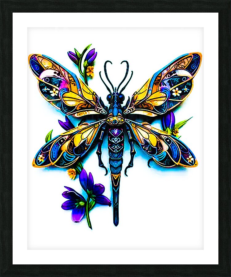 Blue Dragonfly 2 Picture Frame print