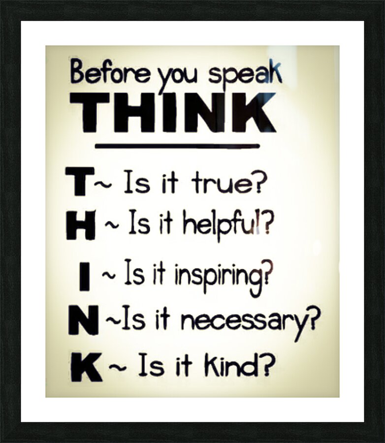 THINK Picture Frame print