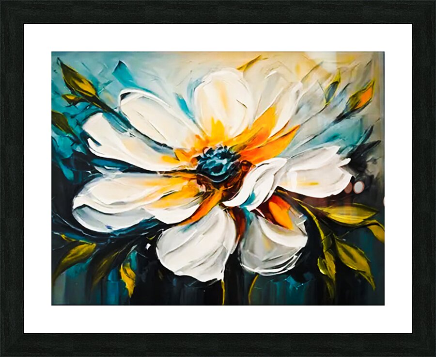 White Flower Picture Frame print