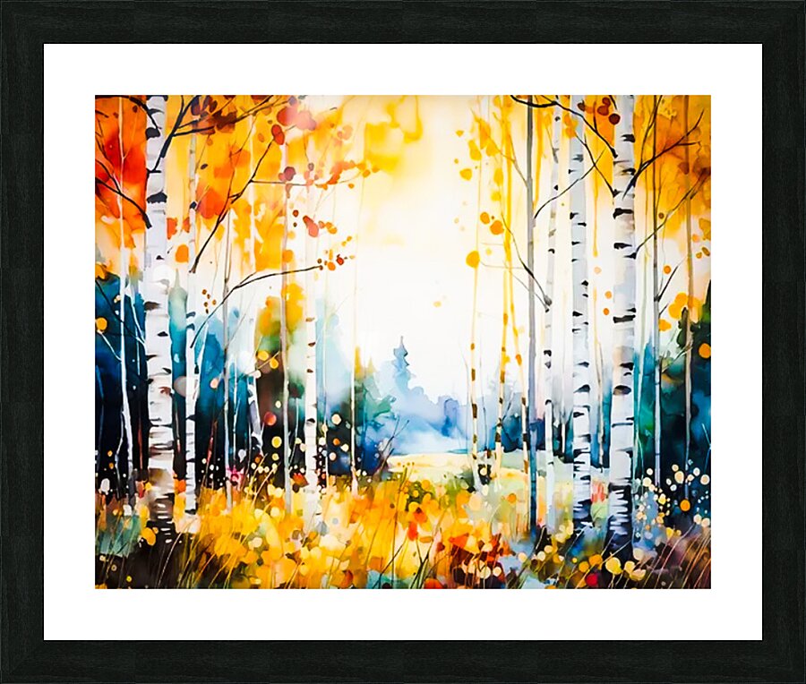 White Tree Forrest Picture Frame print