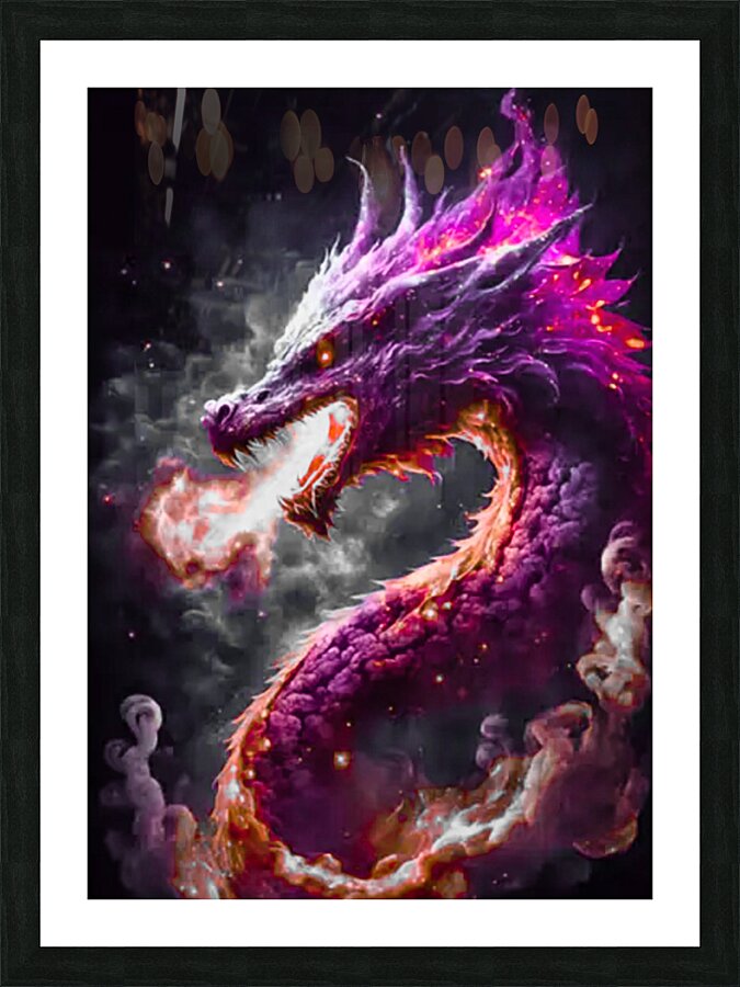 Pink Dragon Picture Frame print
