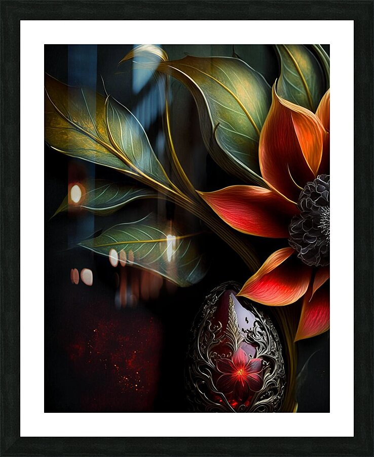 Dark Flower Picture Frame print