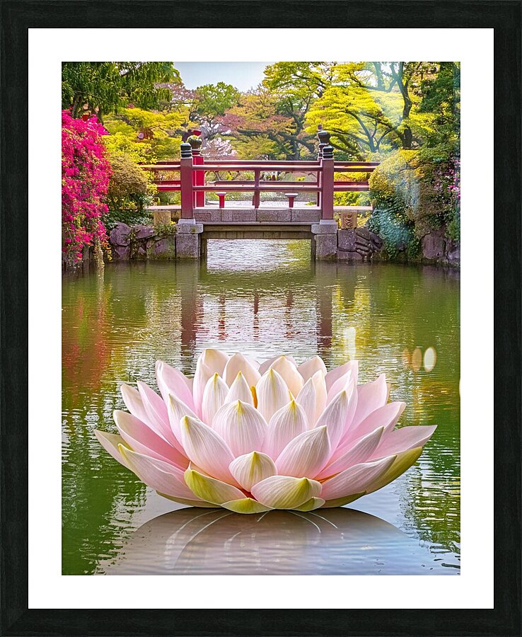 A Bridge A Flower Picture Frame print
