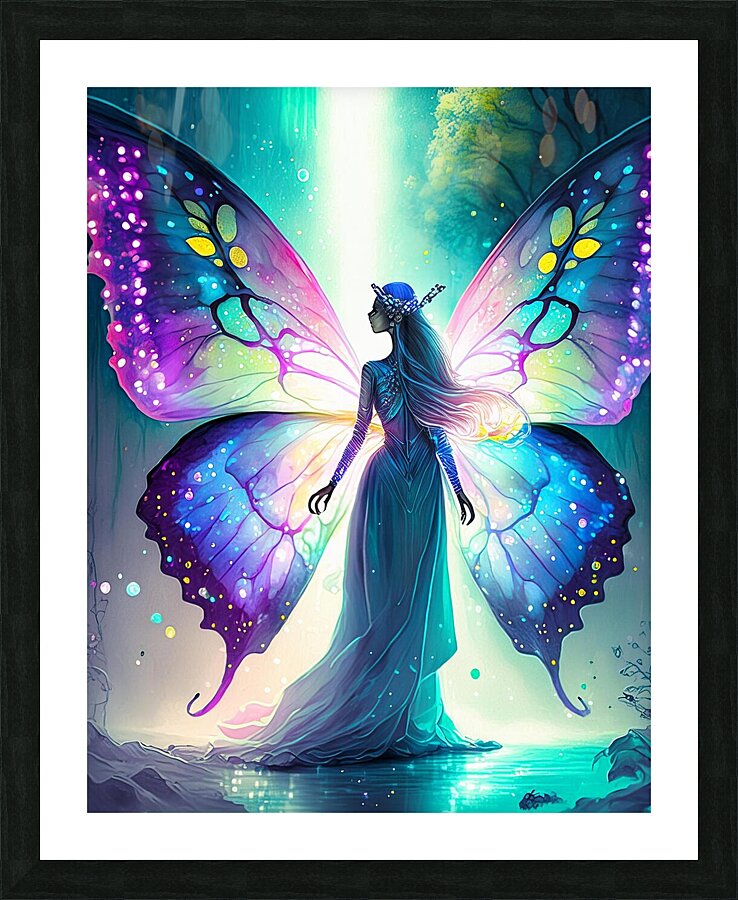 Butterfly Lady Lights Picture Frame print