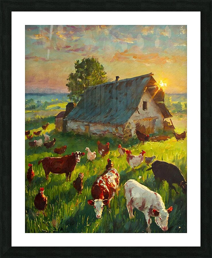 Old Farm Picture Frame print