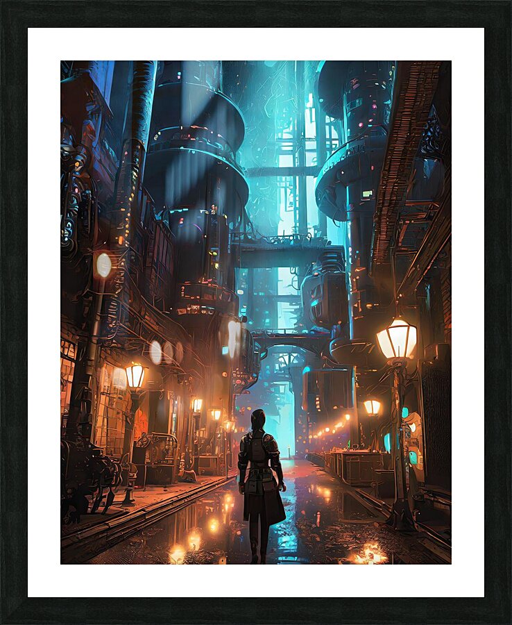 A Walk Through Town Picture Frame print