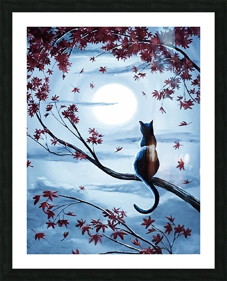 Moon Cat Picture Frame print