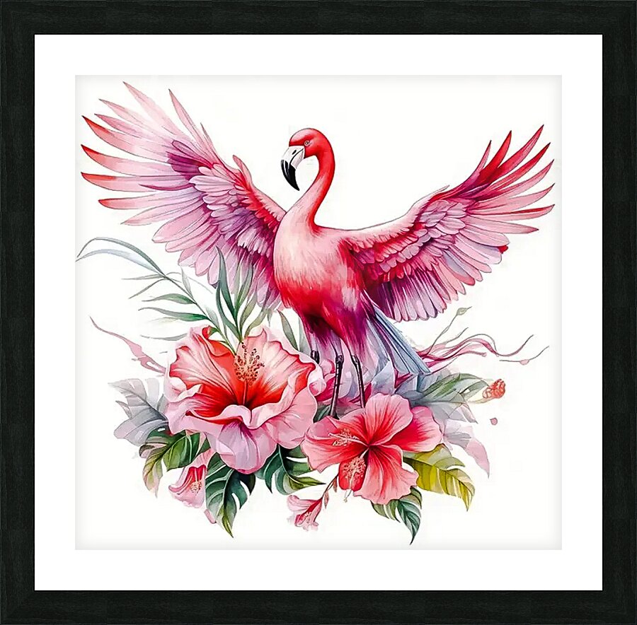 Florida Flamingo Picture Frame print