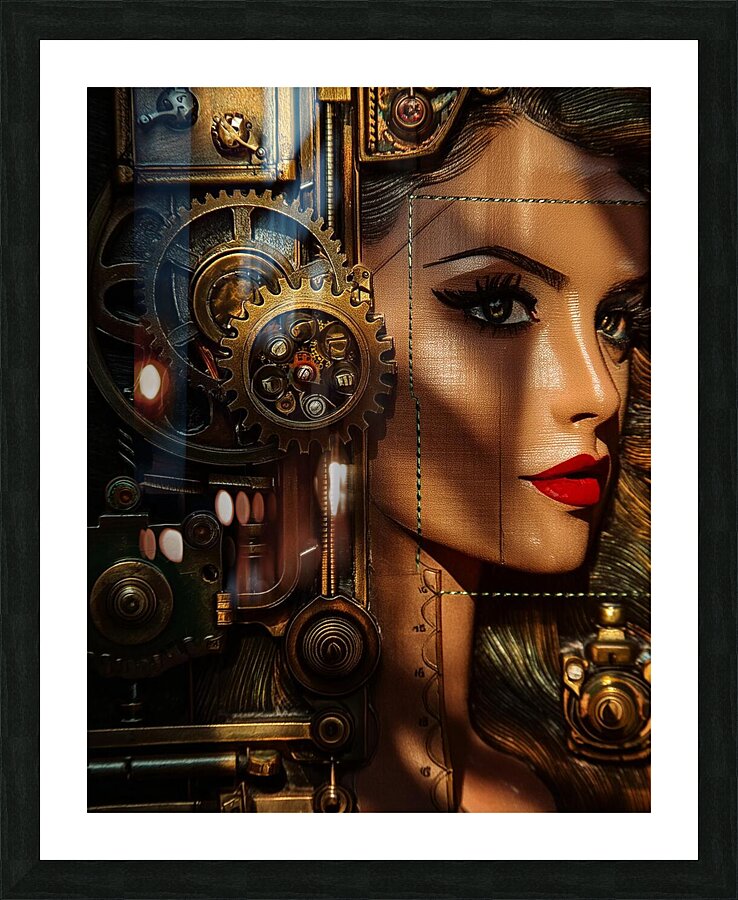 Steampunk Fantasy Lady Picture Frame print