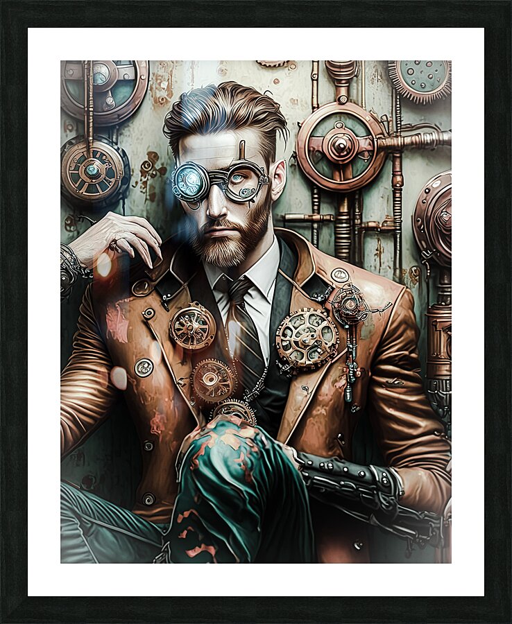 Stampunk Man Picture Frame print