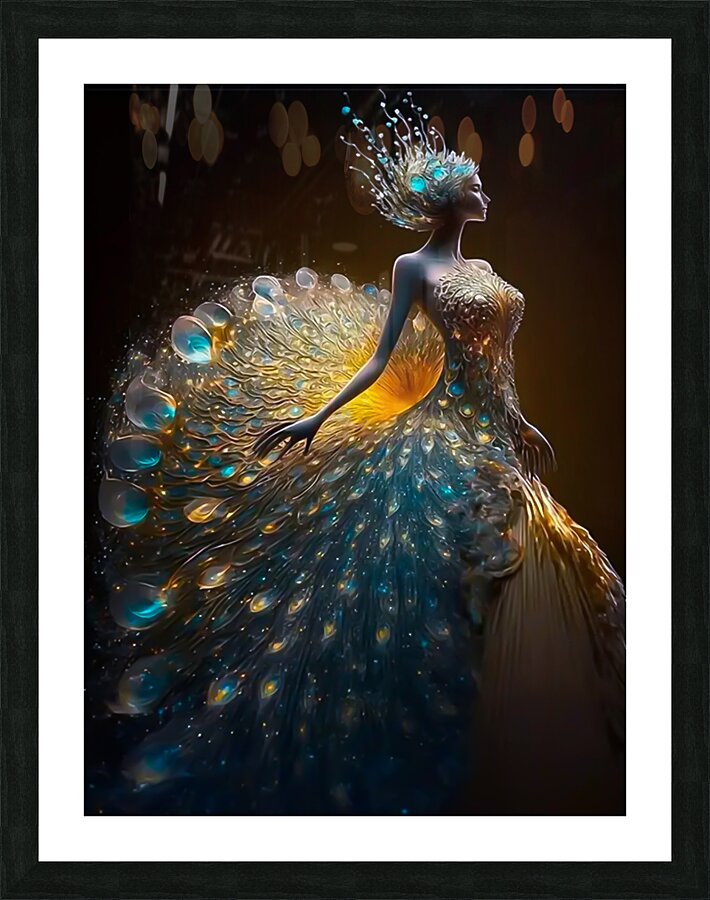 Peacock Lady Picture Frame print