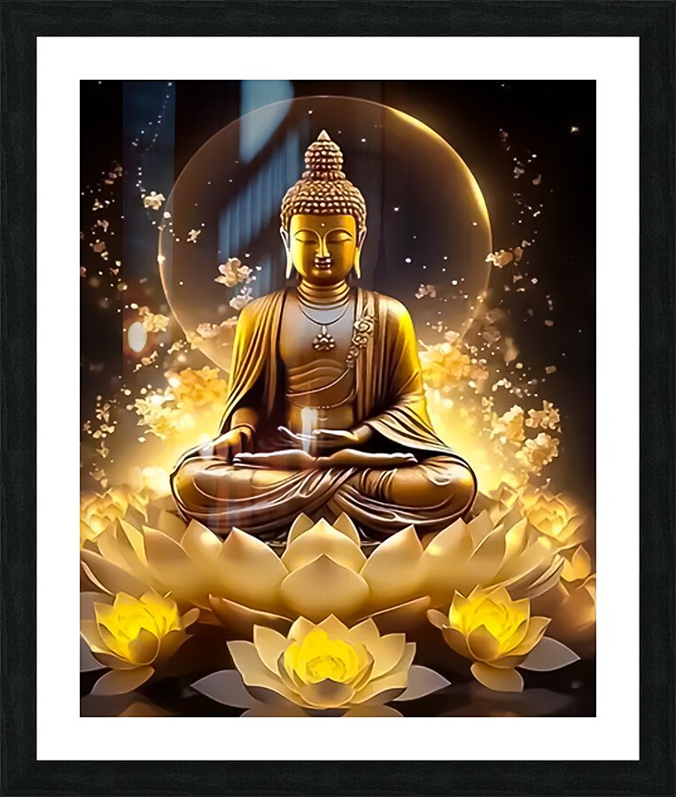 Golden Budda Picture Frame print