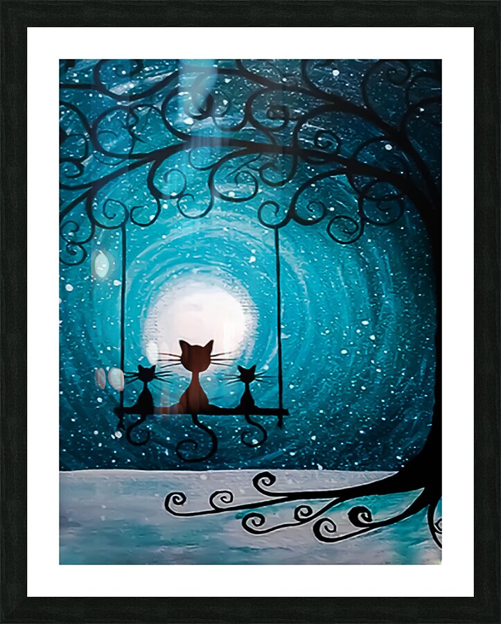 Cat Swing Picture Frame print