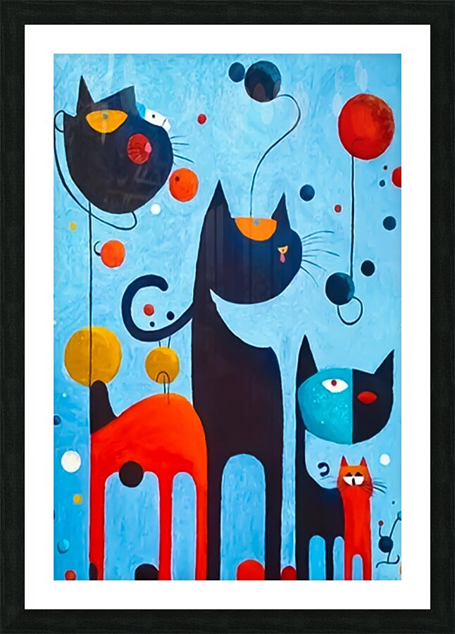 Ballon Cat Picture Frame print