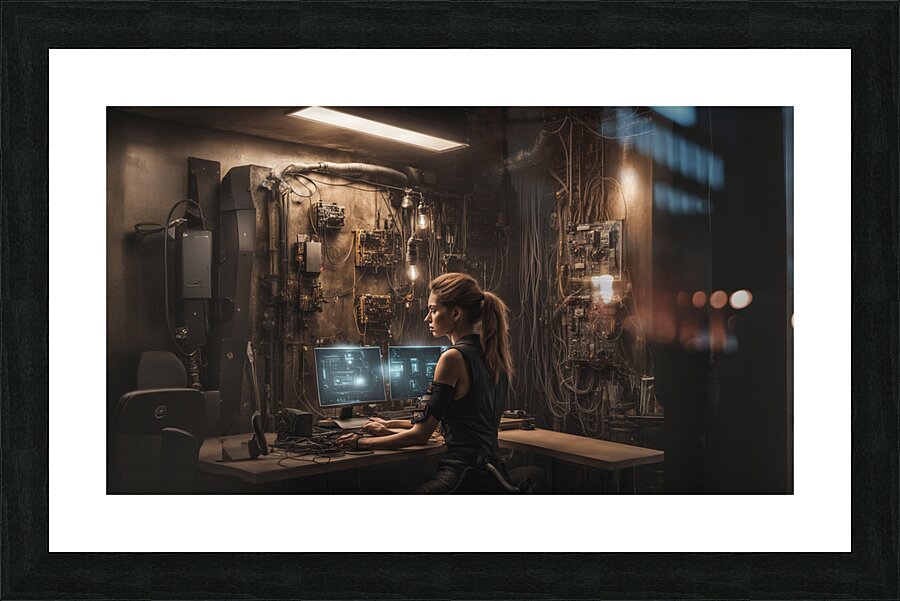 Cyber Lab Picture Frame print