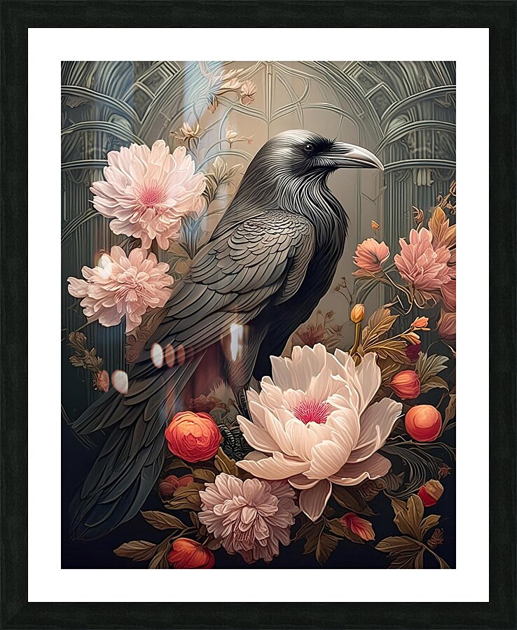 Black Raven Picture Frame print