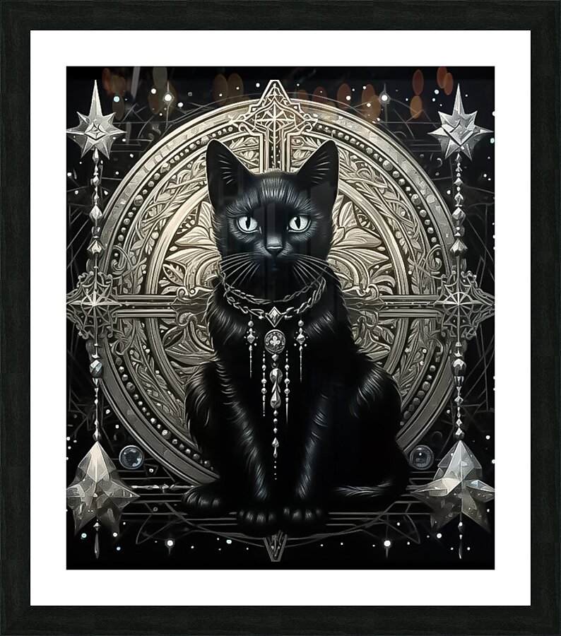 Black Cat Picture Frame print