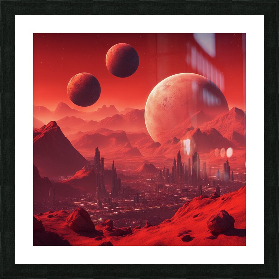 Red Moon Picture Frame print