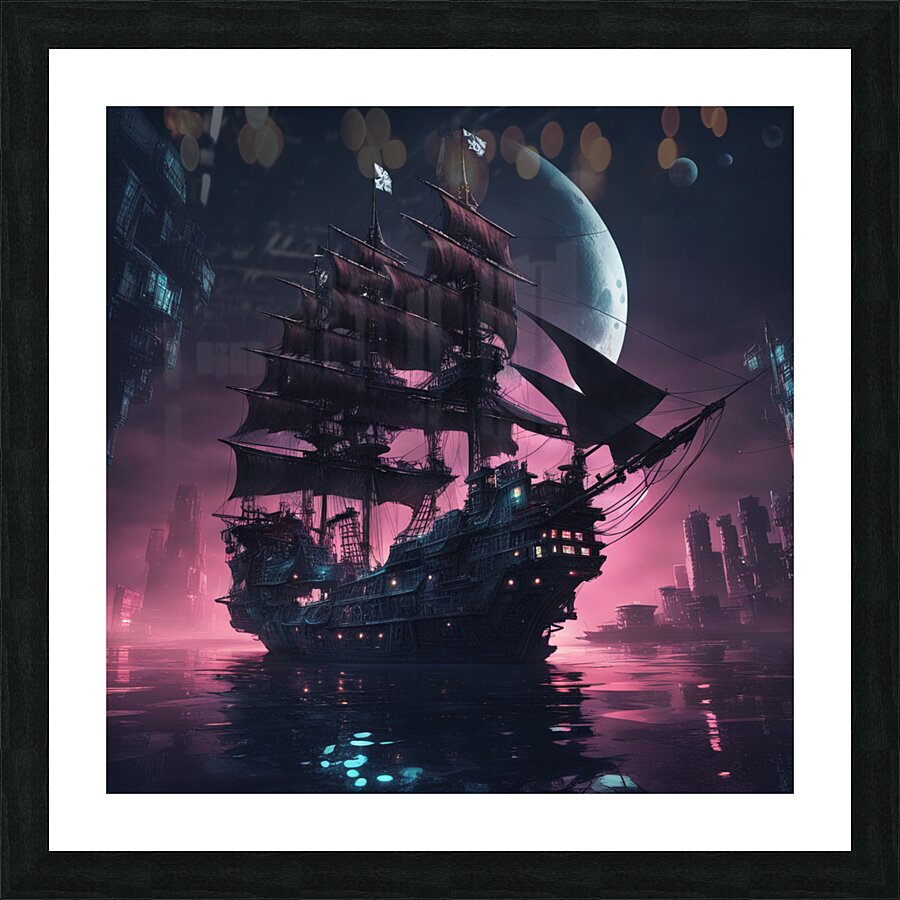 Planet Ship Picture Frame print
