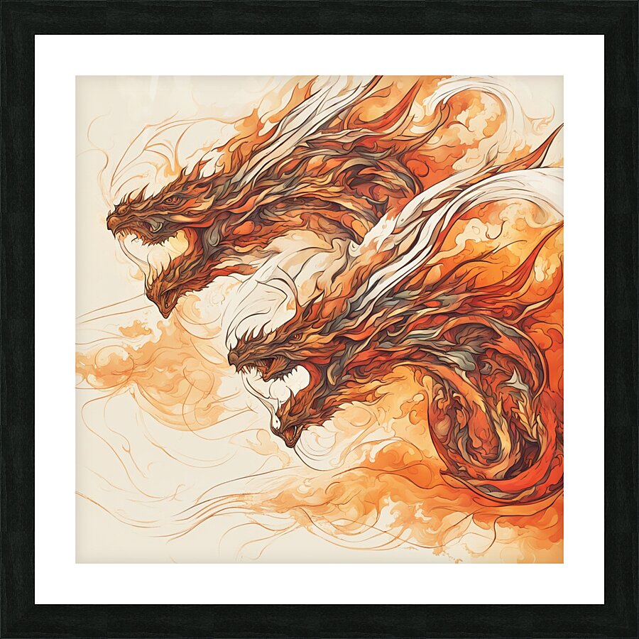 Dragon Fight Picture Frame print