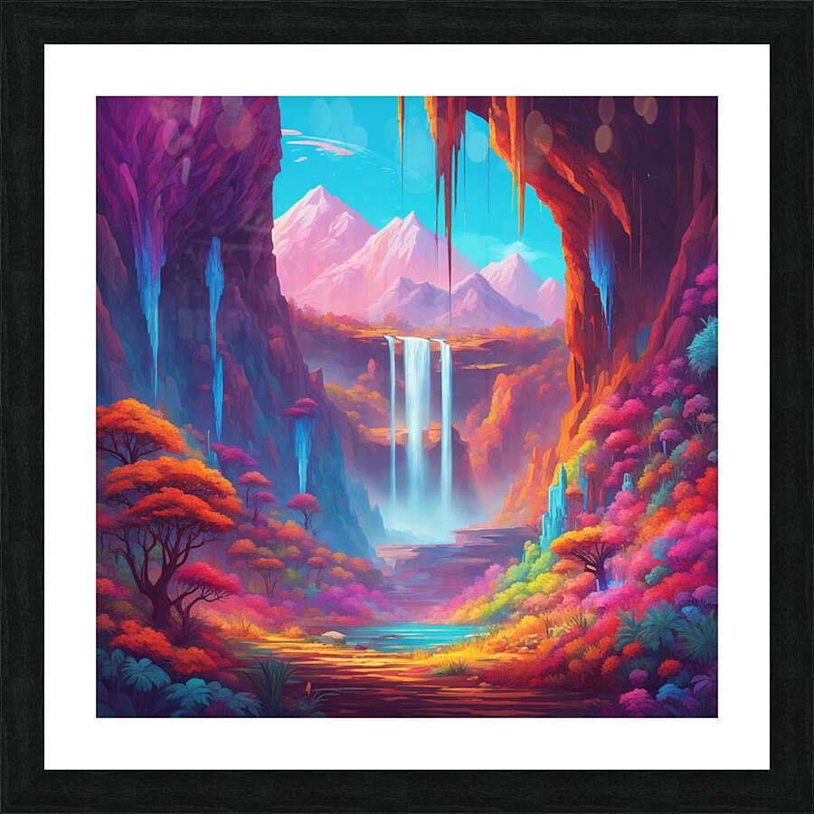 Waterfall Picture Frame print