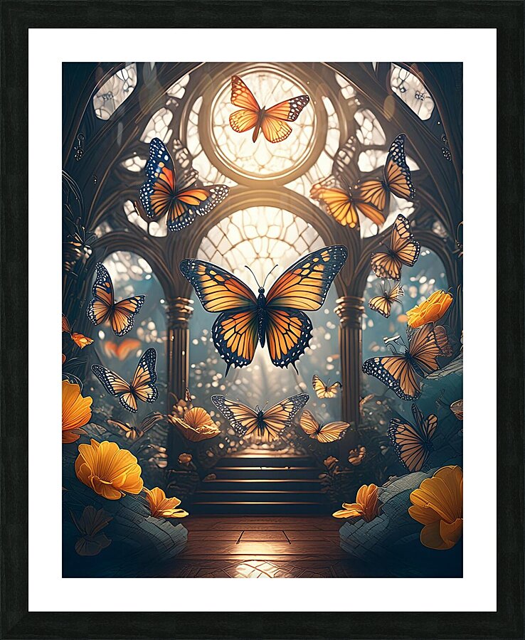 Butterfly Window Picture Frame print