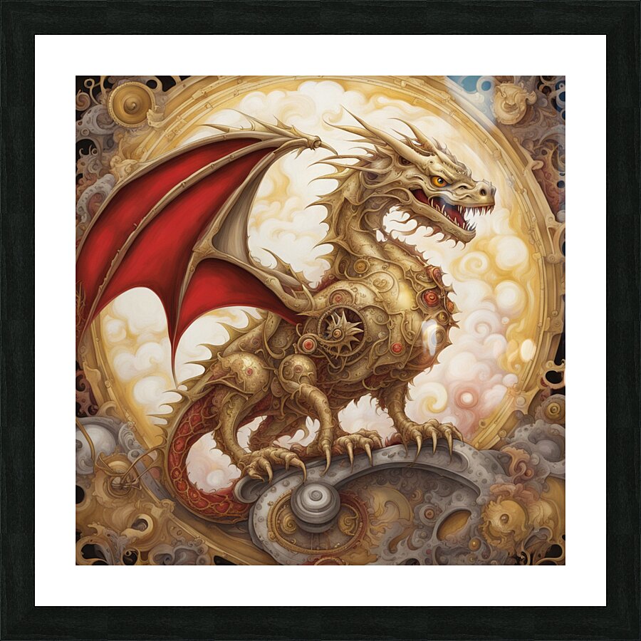 Gold Dragon Picture Frame print