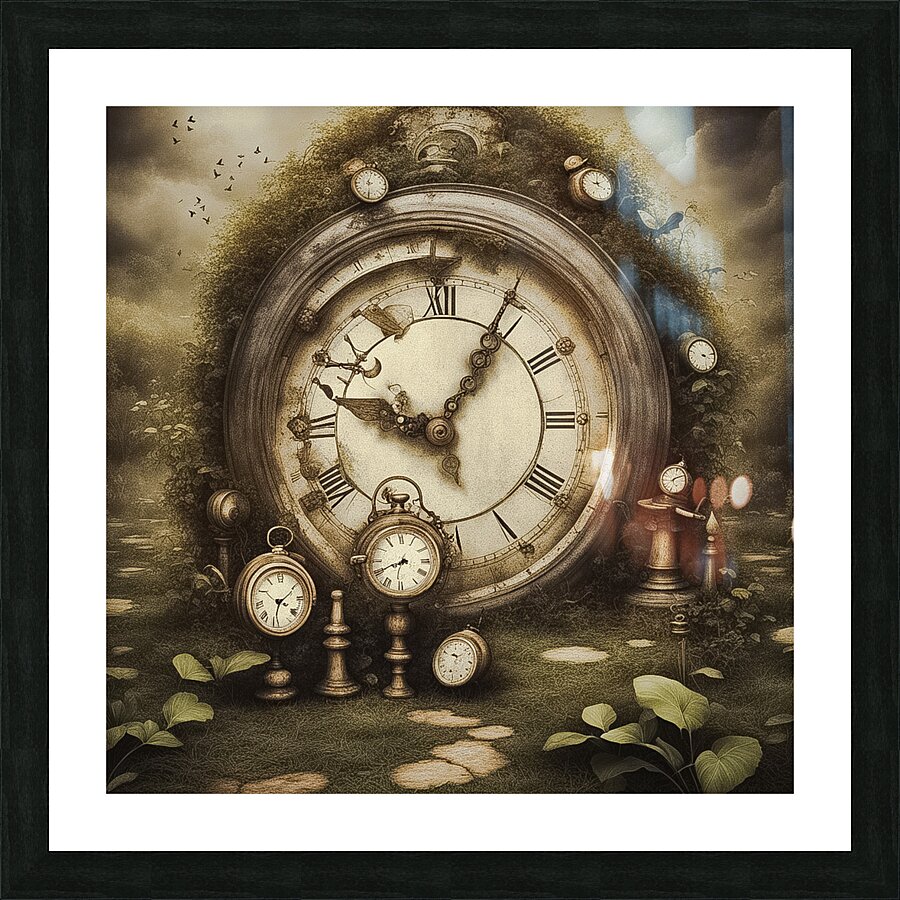 Clock Gardon Picture Frame print