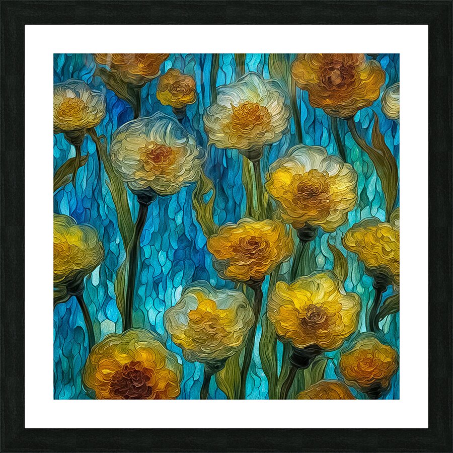 Many Yello Flowers Picture Frame print