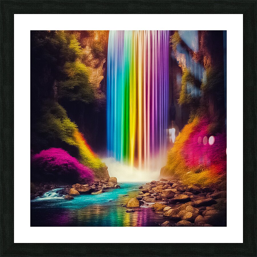 Rainbow Waterfall Picture Frame print