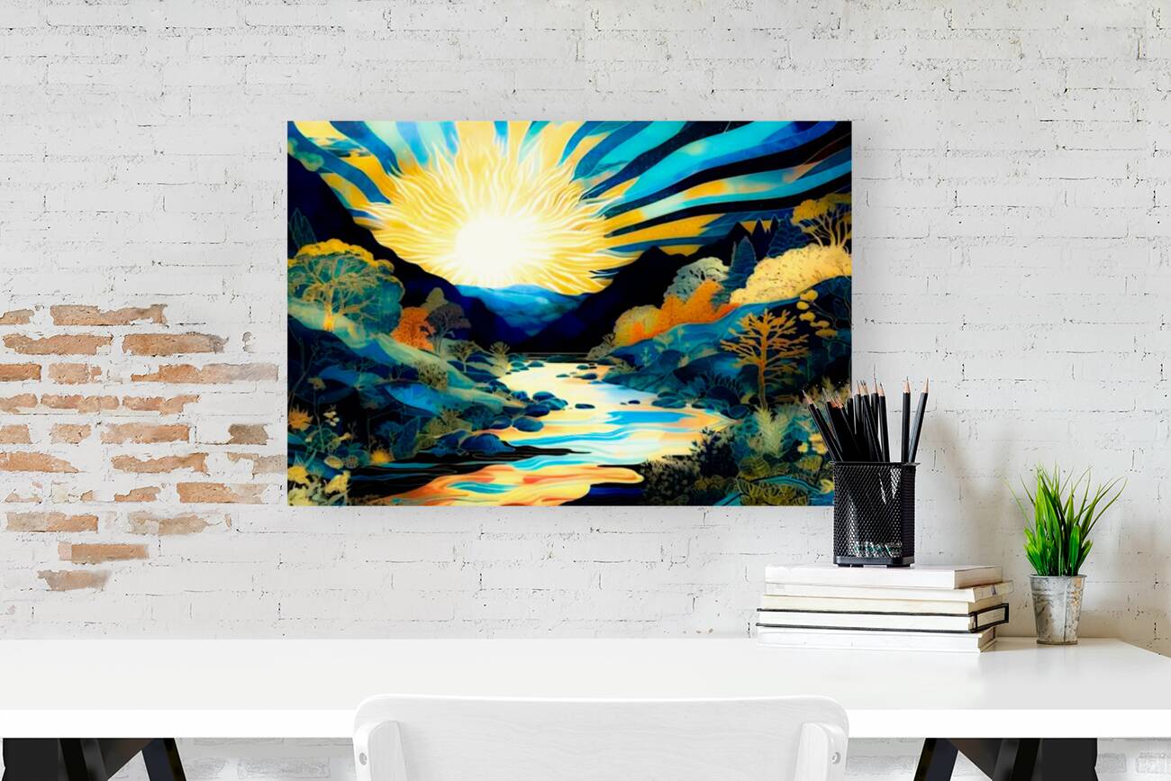 Sun Over River Reproduction
