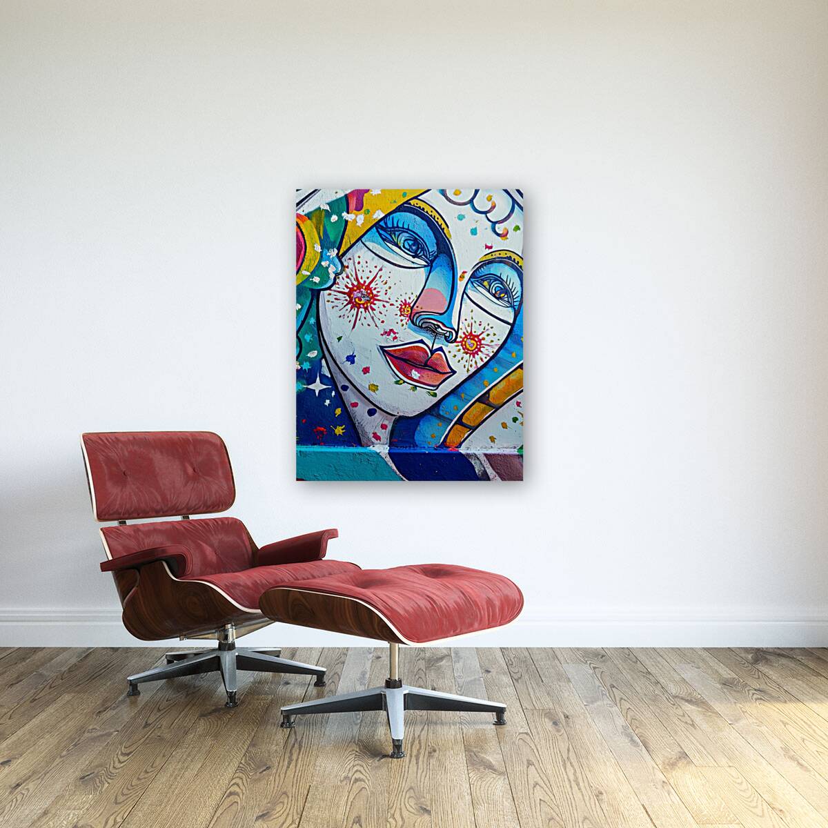 Blue Face Red Lips Reproduction