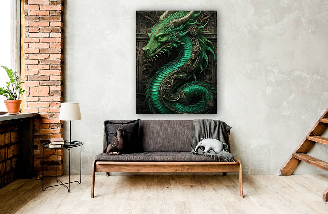 Bright Green Dragon Reproduction