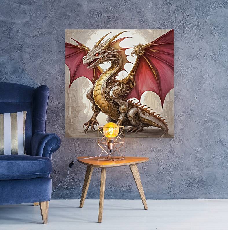 Red  Gold Dragon Reproduction