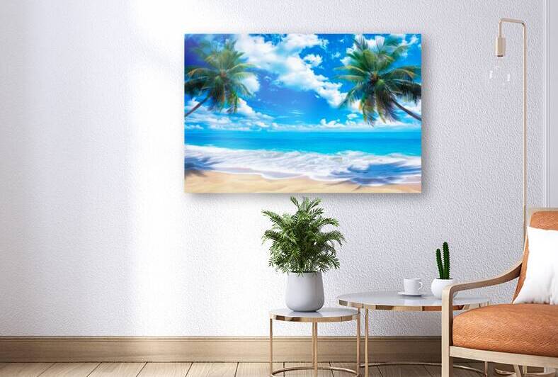 Two Coconut Palms Beach Reproduction