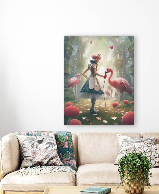 Flamingos In The Garden Reproduction