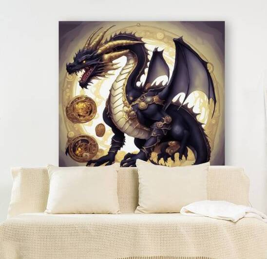 Black  Gold Colckwork Dragon by Greta And Jade Fundraiser