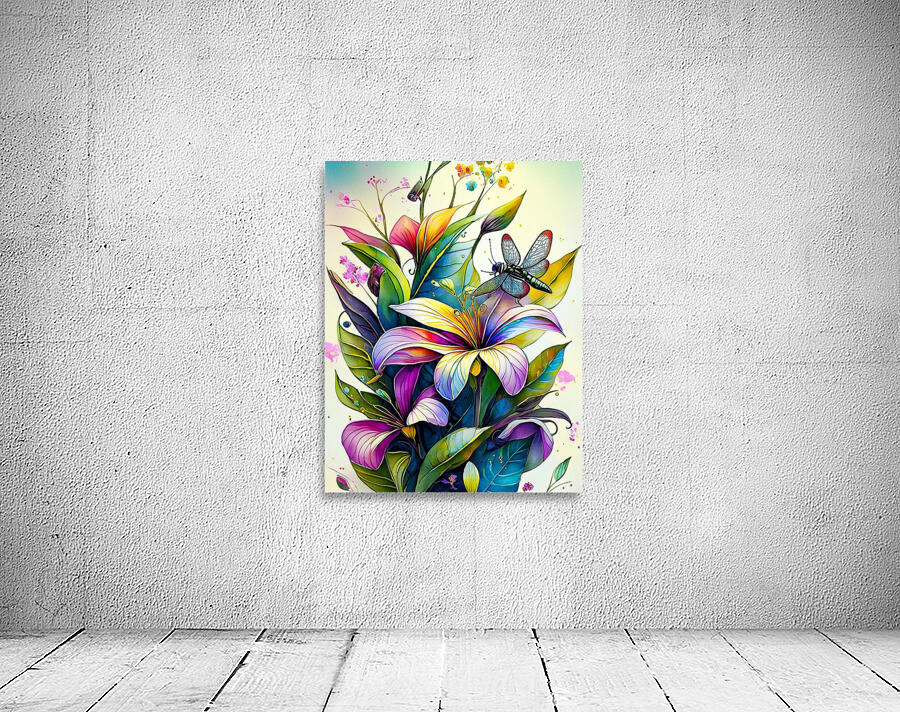 dragonfly flowers Wall Preview
