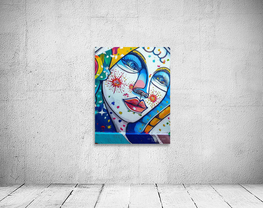 Blue Face Red Lips Wall Preview