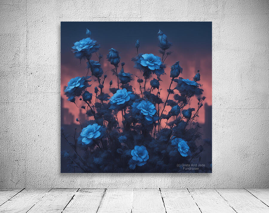 Sunset Flowers Wall Preview