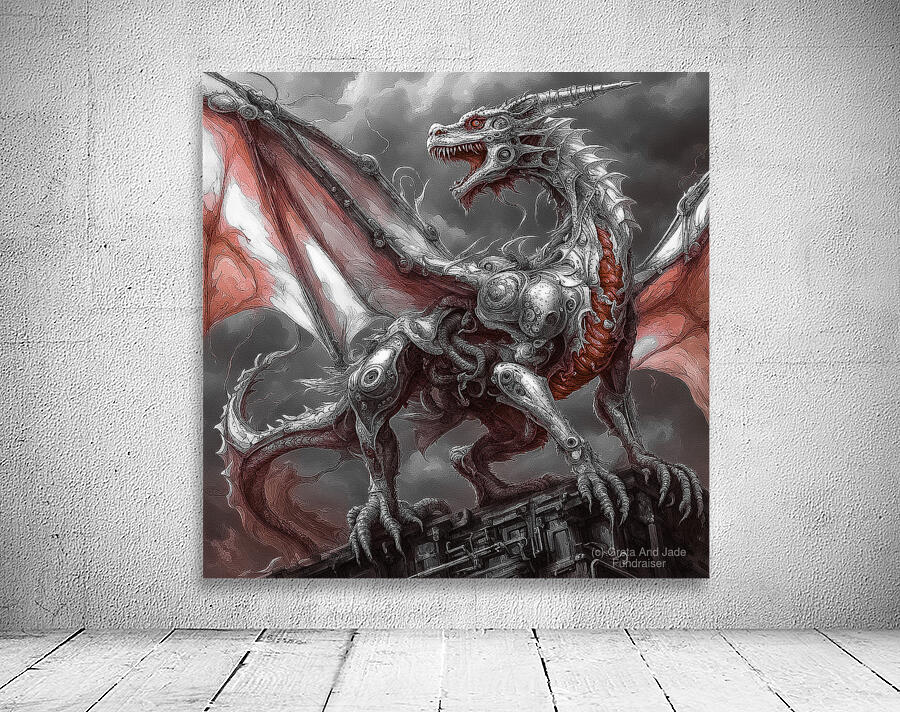 White Armored Dragon Wall Preview