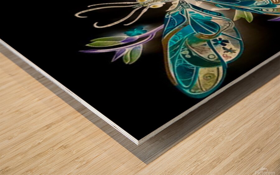 Invert Dragonfly Wood print